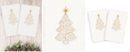 Linum Home Christmas Tree Scroll 100% Turkish Cotton 2-Pc. Hand Towel Set